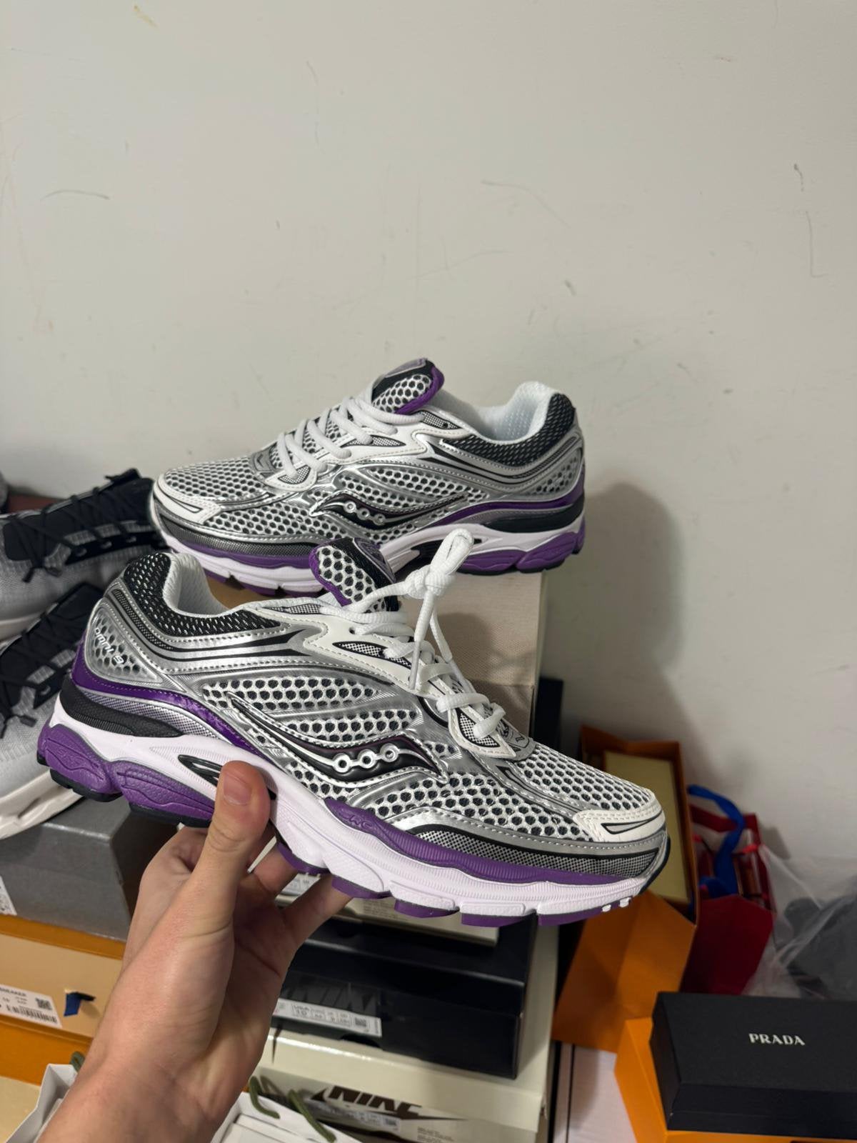 Saucony ProGrid Omni 9 sneakers zilver/paars, Ophalen of Verzenden, Nieuw