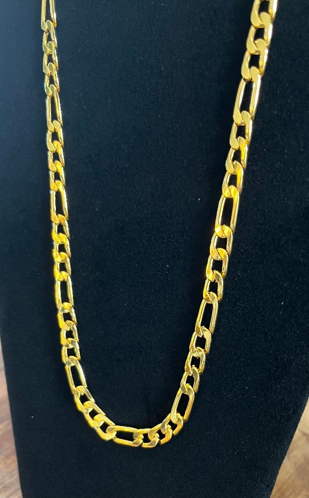 Ketting Figaro schakel breed 60 CM Goud Verguld -NIEUW-, Ophalen of Verzenden, Nieuw, Goud, Overige materialen