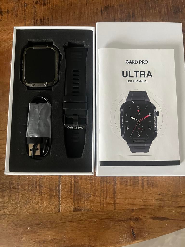 Gard Pro Ultra Smartwatch waterdicht, Sieraden, Tassen en Uiterlijk, Smartwatches, Zwart, IOS, Ophalen of Verzenden, Zo goed als nieuw