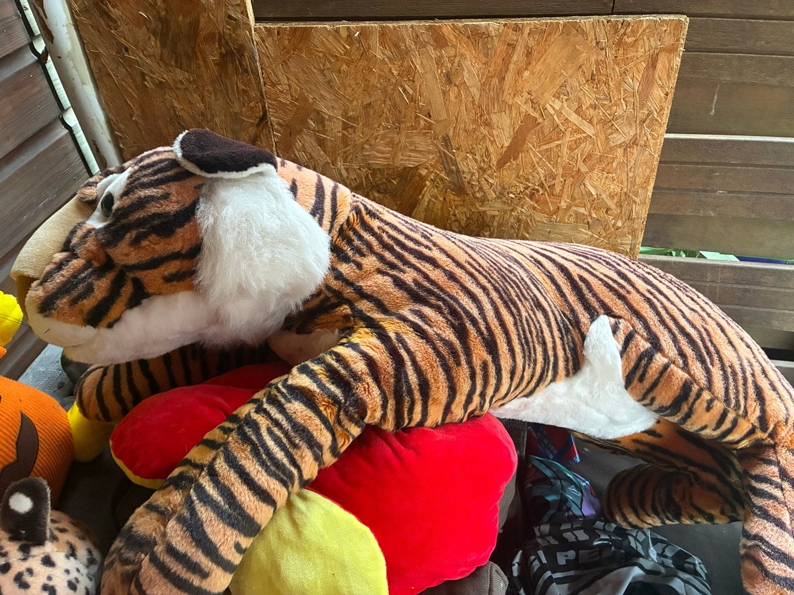 Grote knuffels: Tijger, Hamster en Lego opbergbox, Kinderen en Baby's, Speelgoed | Knuffels en Pluche, Ophalen, Oranje, Gebruikt