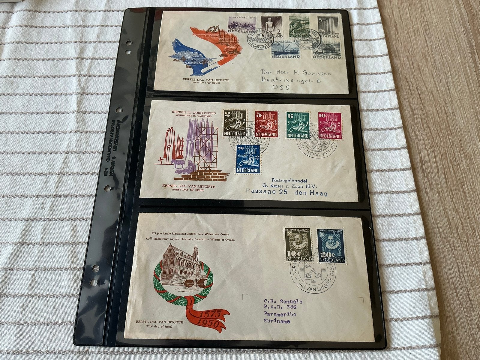 FDC Eerstedagenveloppen E1 t/m E24 (begin jaren '50), Postzegels en Munten, Postzegels | Eerstedagenveloppen, Ophalen of Verzenden