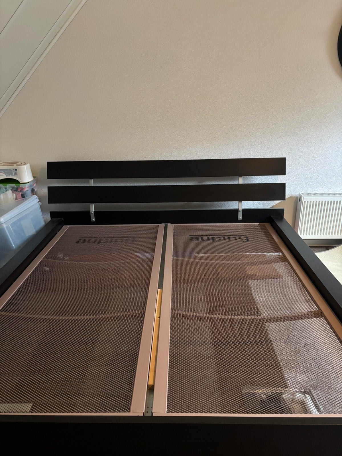( koopje ) Ikea tweepersoons bed met auping spiraalbodems, Huis en Inrichting, Slaapkamer | Bedden, Ophalen, Wit, Tweepersoons