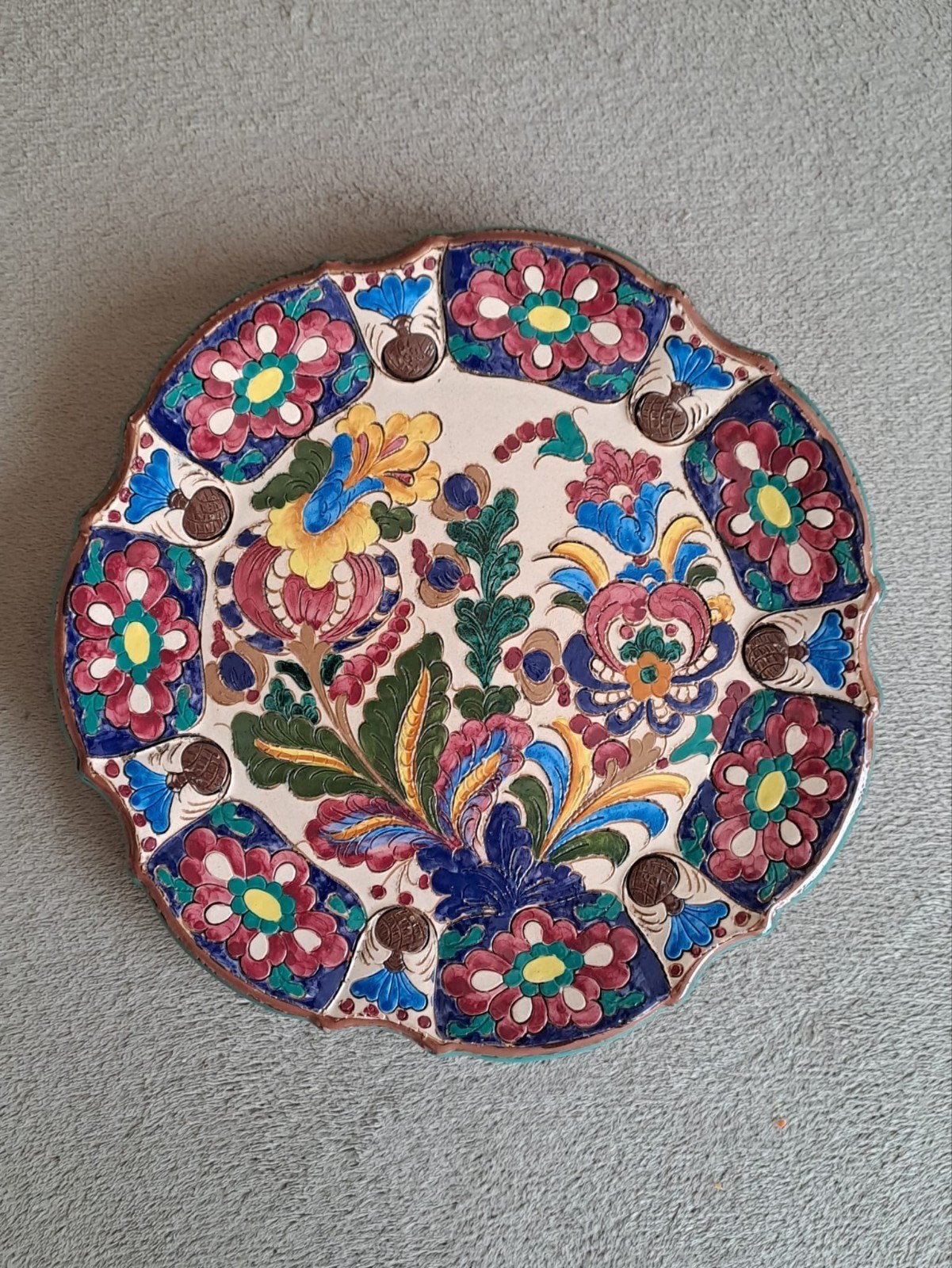 Decoratief bord met Bloemmotief, Antiek en Kunst, Antiek | Wandborden en Tegels, Verzenden