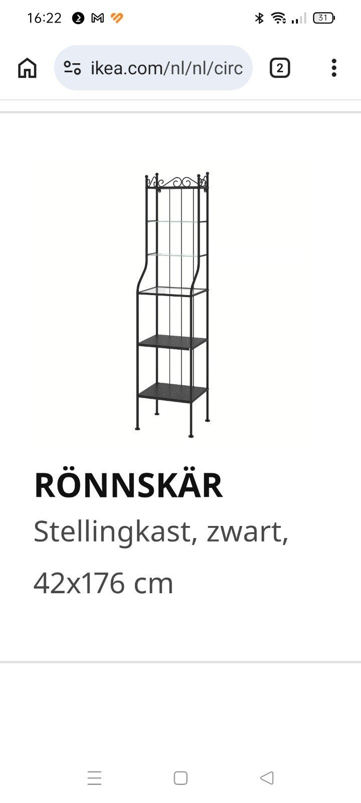 Gratis ikea stellingkast ronnskar, Ophalen