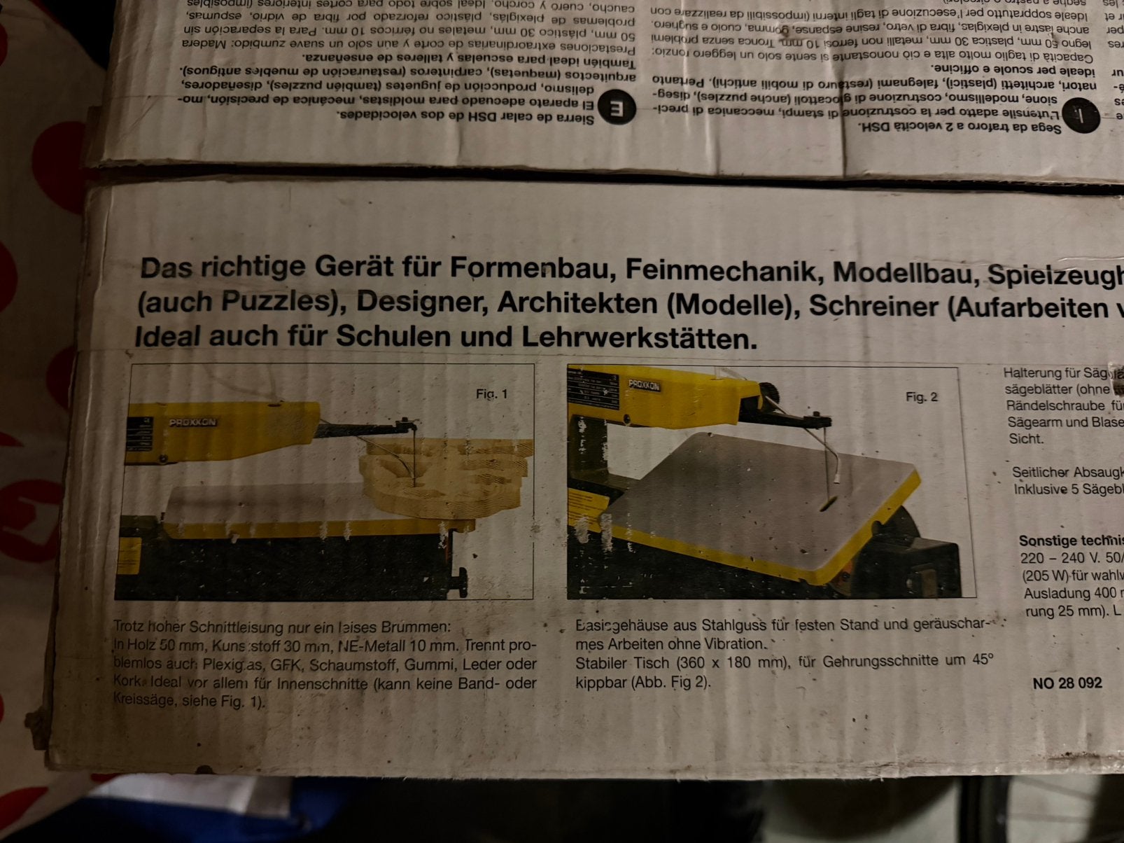 Proxxon DSH figuurzaagmachine, 1 x gebruikt, Ophalen, Zo goed als nieuw, Minder dan 600 watt, Figuurzaag