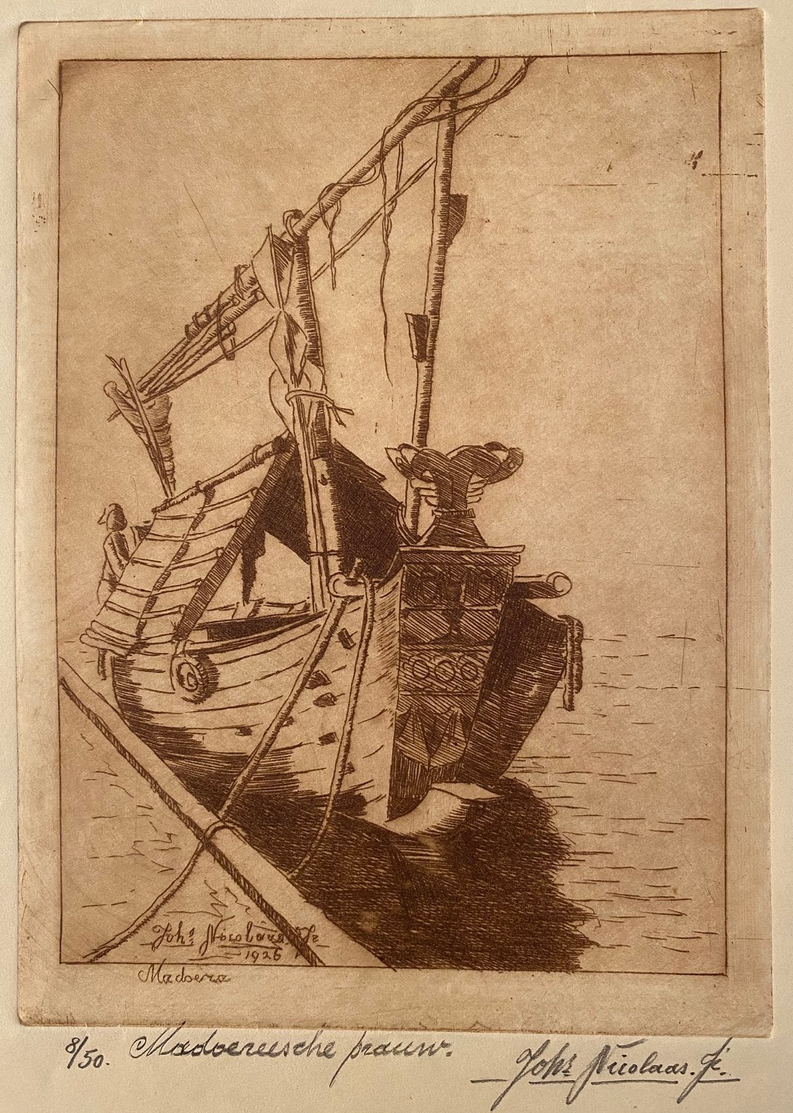 Ets gesigneerd (2x), Ophalen of Verzenden
