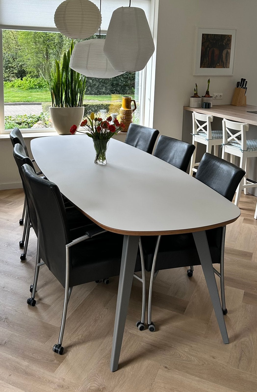 Deens Ovale eettafel 240x100cm, Huis en Inrichting, Tafels | Eettafels, Ophalen, 100 tot 150 cm, 200 cm of meer, Zo goed als nieuw