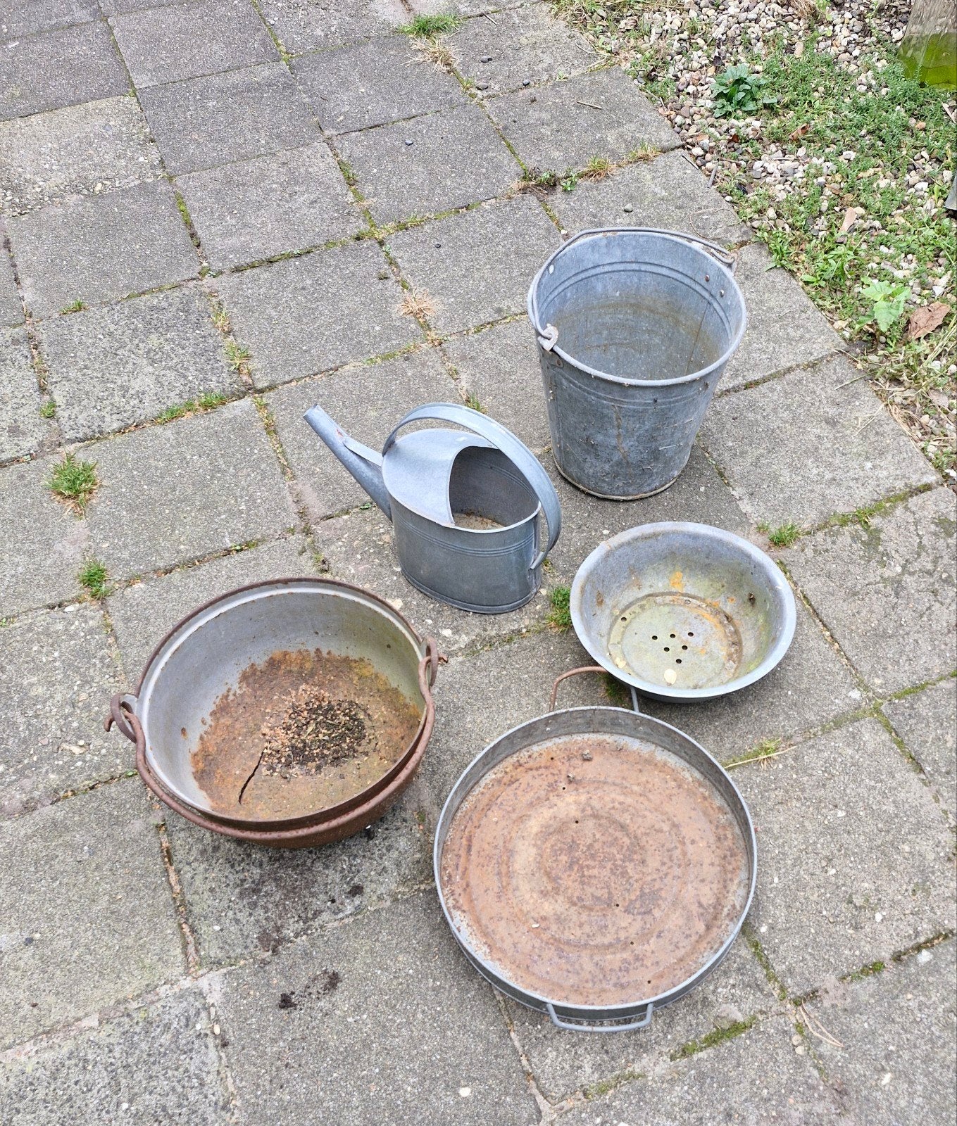 tuin decoratie, Minder dan 30 cm, Rond, Ophalen of Verzenden, Metaal