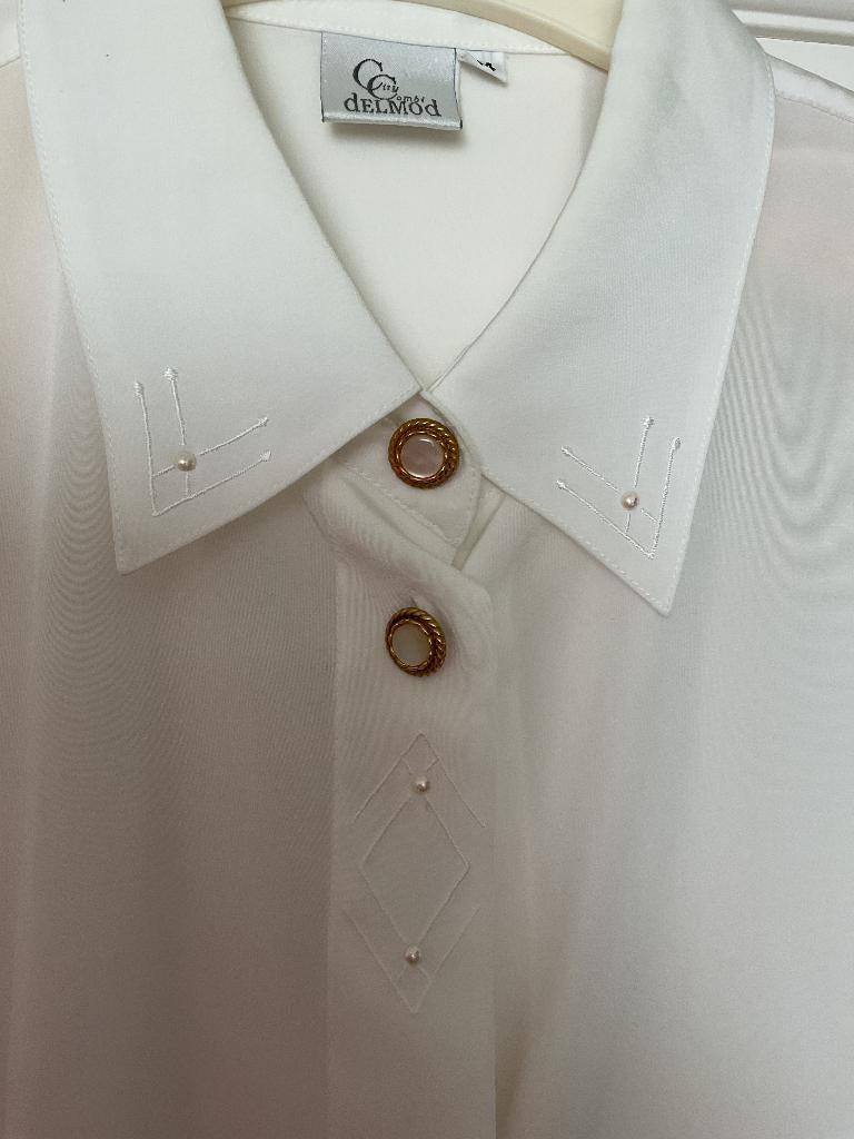 Blouse delmod, Ophalen of Verzenden, Zo goed als nieuw, Maat 42/44 (L), Beige