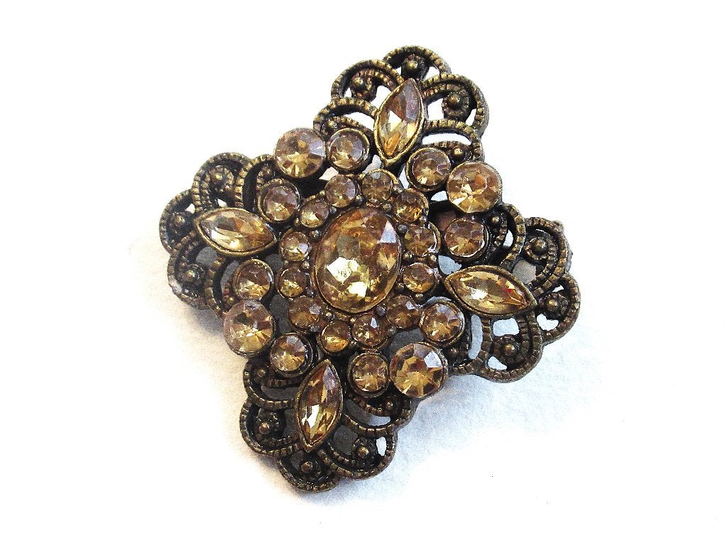 Jablonex Czech kristallen broche in antieke stijl., Sieraden, Tassen en Uiterlijk, Ophalen of Verzenden, Zo goed als nieuw, Overige materialen