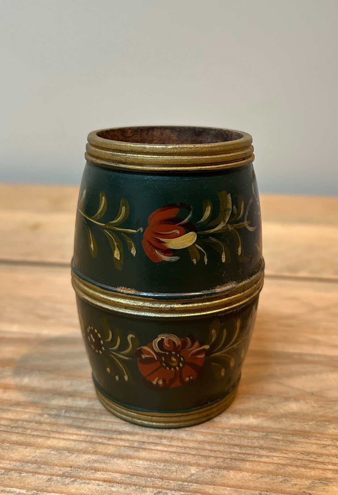 Hindelooper houten vaasje, Ophalen of Verzenden