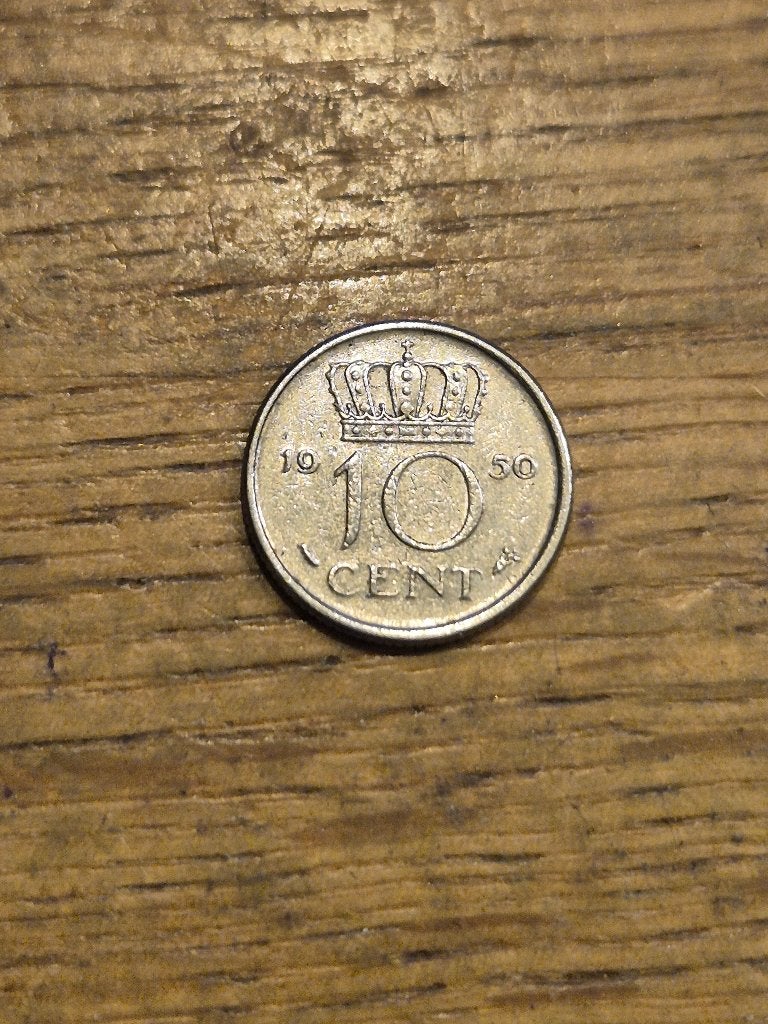 Nederland - 10 Cent 1950, Postzegels en Munten, Munten | Nederland, Verzenden, Koningin Juliana, 10 cent, Losse munt
