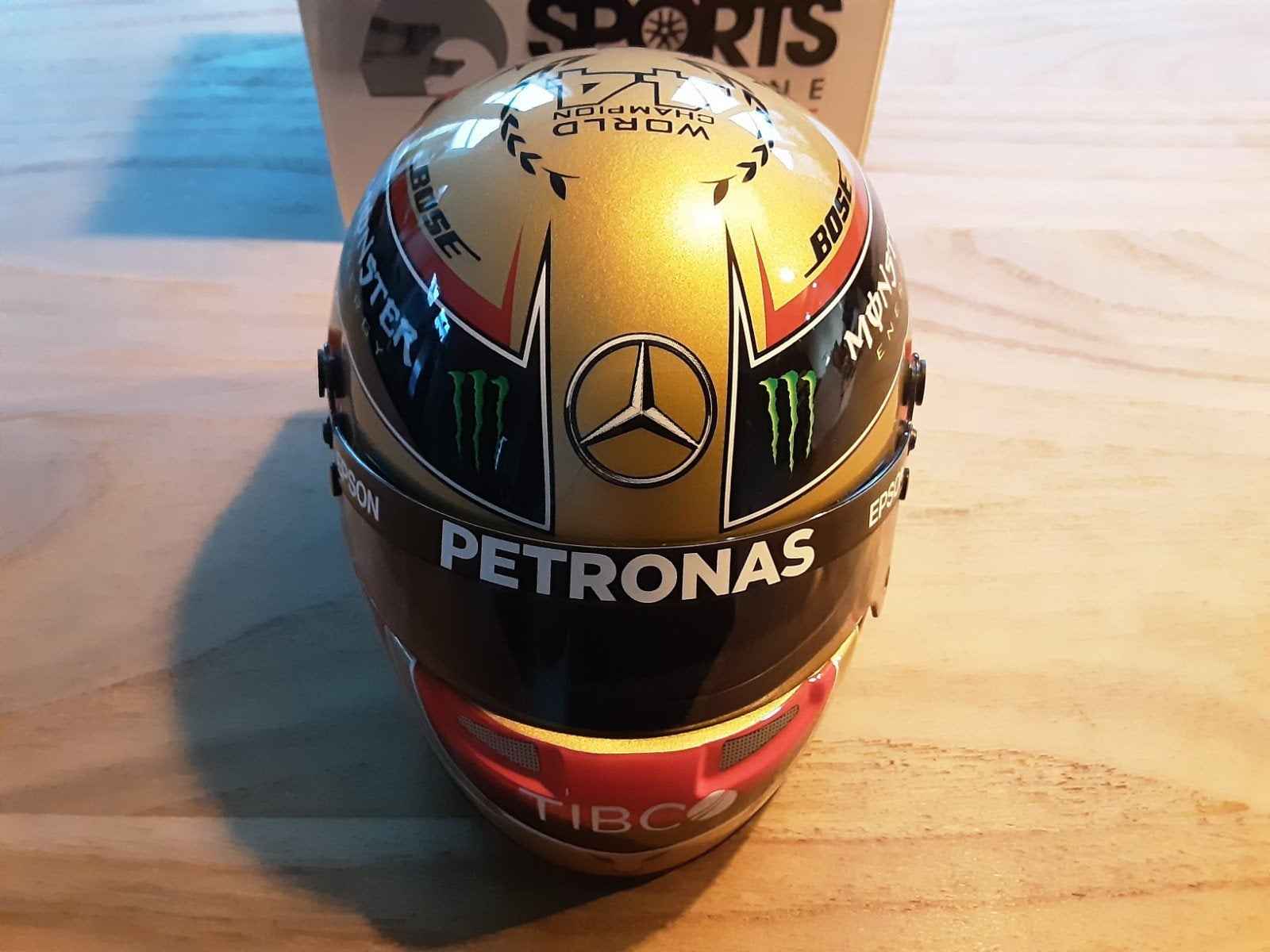 Lewis Hamilton F1 Helm Miniatuur - World Champion Editie, Ophalen of Verzenden, Nieuw, Formule 1