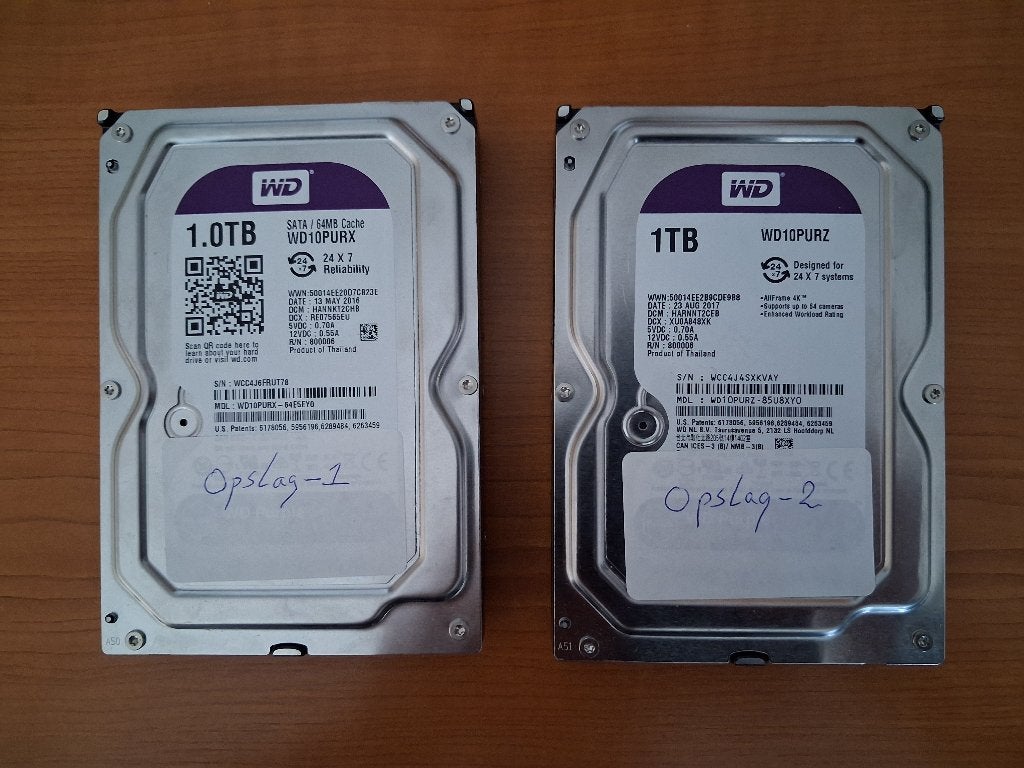 D-10 Interne Harde schijven,WD, 1TB, 3,5inch (2x), Computers en Software, Harde schijven, Intern, Gebruikt, HDD, Desktop