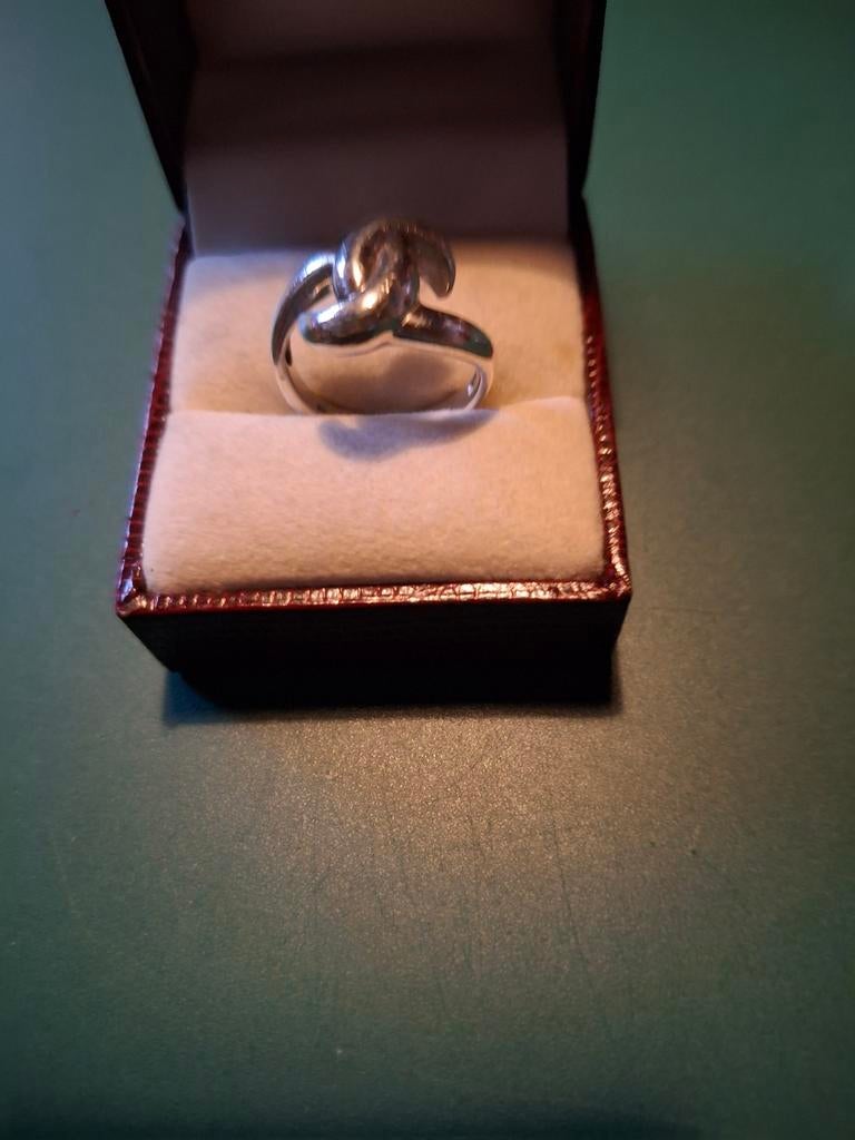 Zilveren ring ringmaat 18mm, Antiek en Kunst, Ophalen of Verzenden