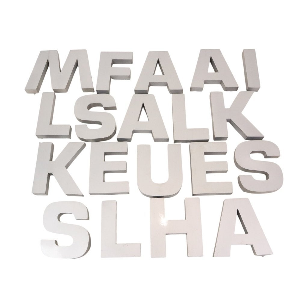 Grote Metalen Letters Grijs Gelakt Reclame Mancave Industrie, Ophalen of Verzenden