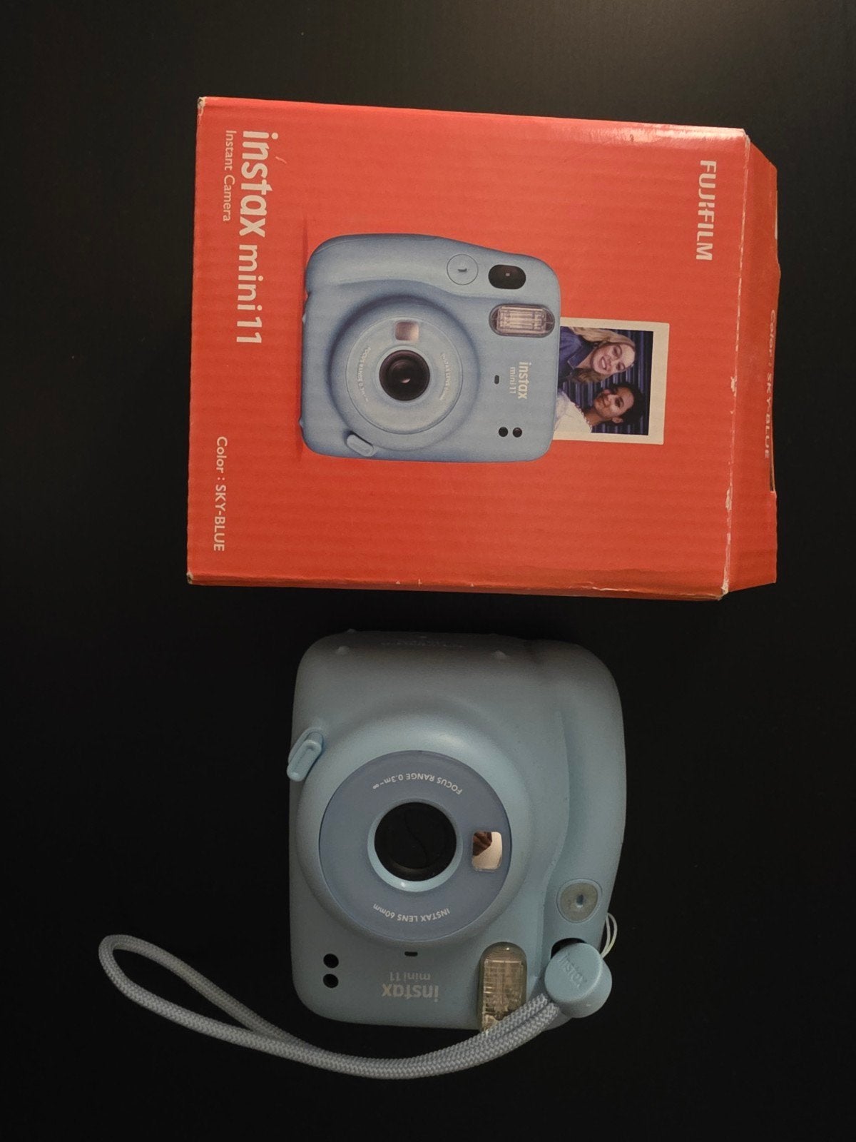 Fujifilm Instax Mini 11 Sky Blue Instant Camera + 10 fotos!!, Compact, Ophalen of Verzenden, Zo goed als nieuw, Fuji