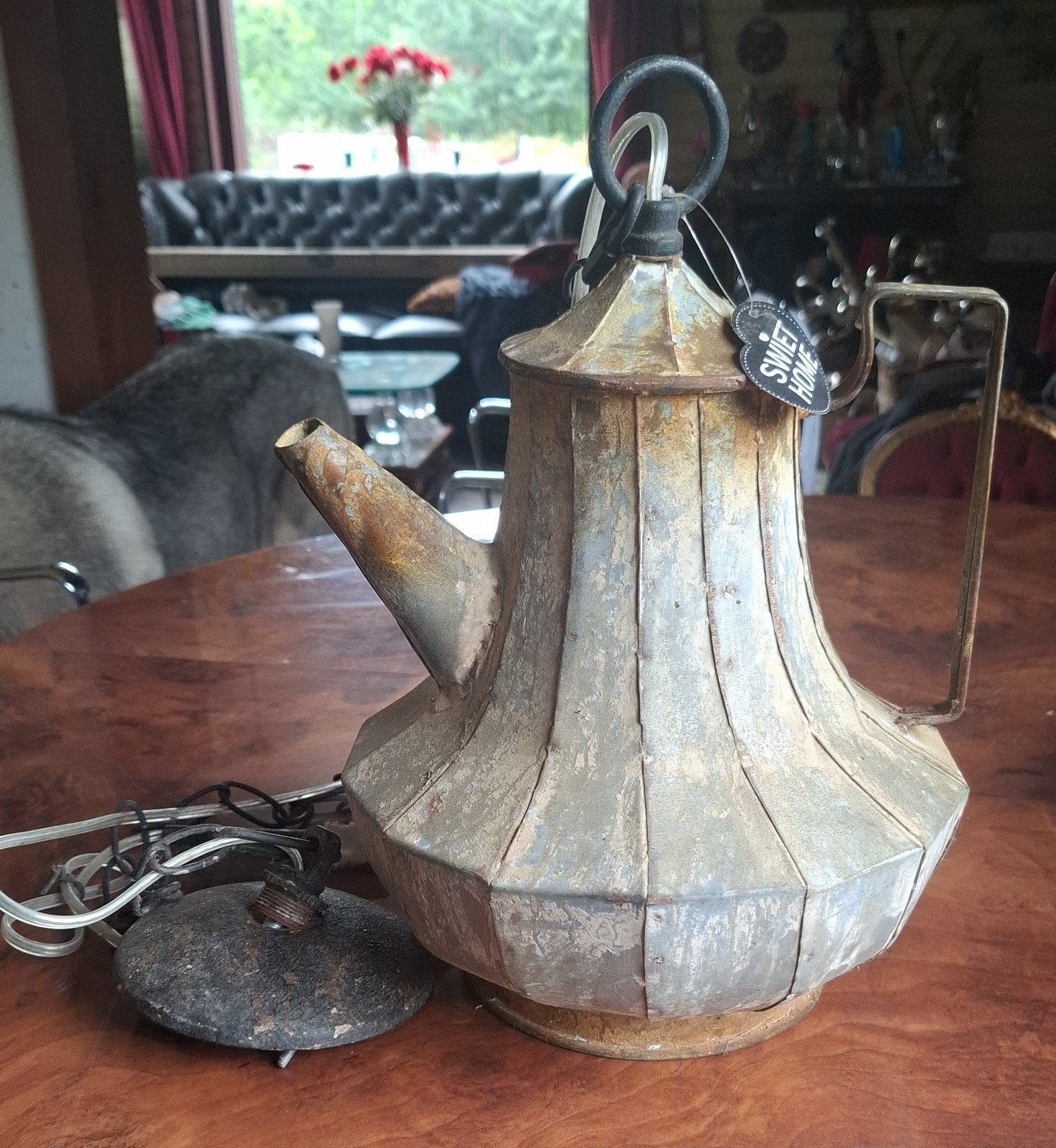 vintage hanglamp in de vorm van een koffie- of theepot,, Ophalen of Verzenden