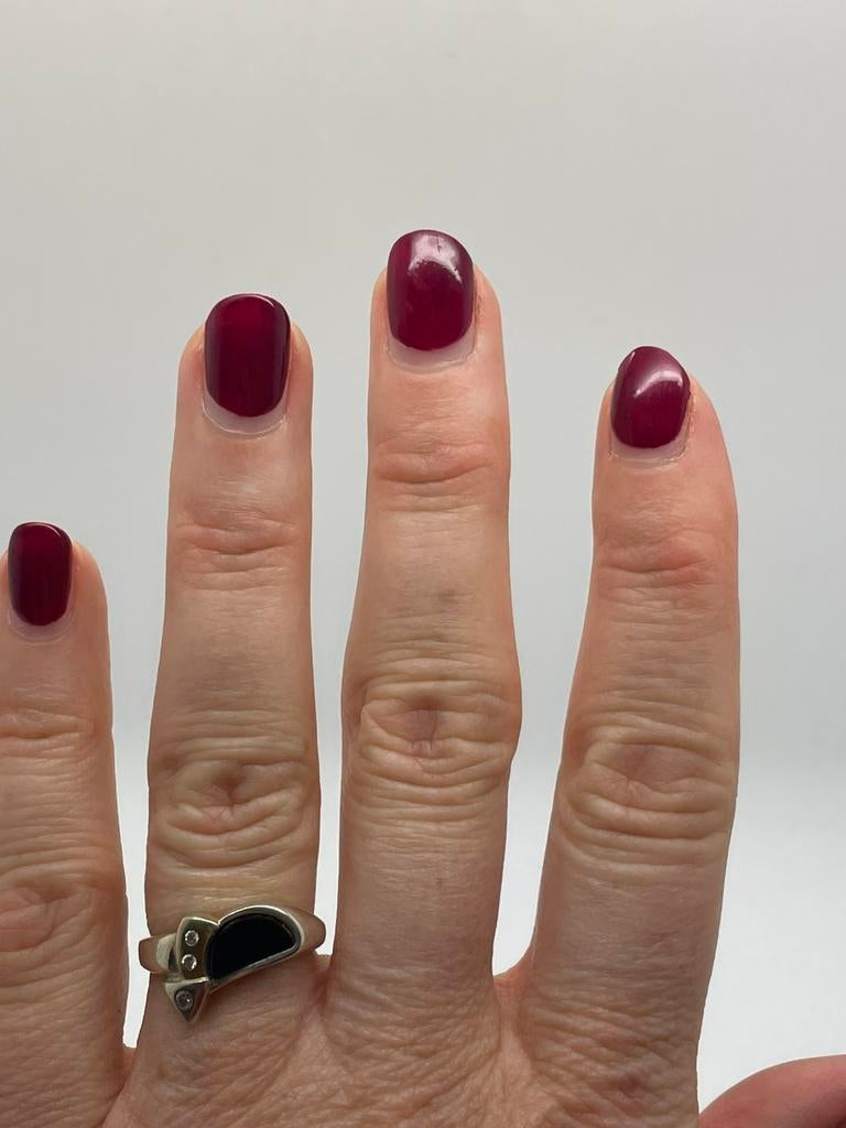 D617 Prachtige zilveren TEKA ring maat 17,5, Met edelsteen, Ophalen of Verzenden, X, Dame