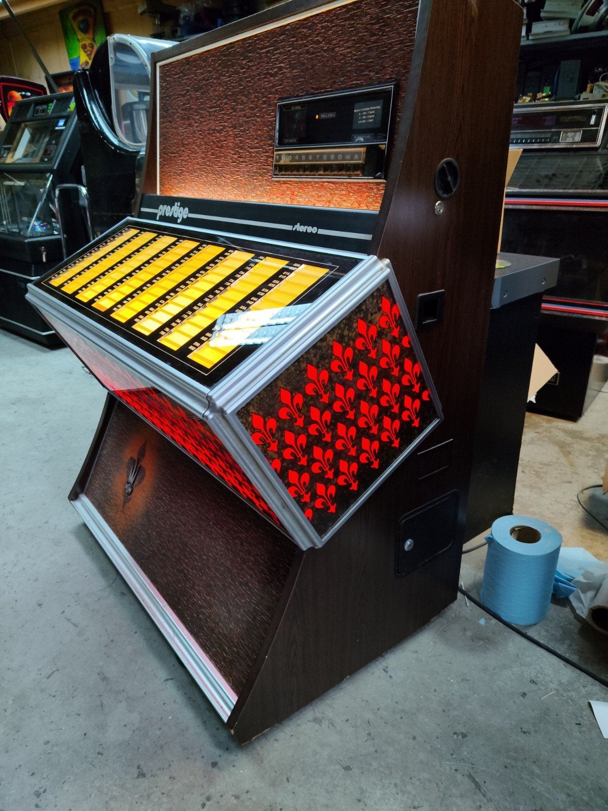nsm prestige 160 sellect vinyl jukebox, Verzamelen, Zo goed als nieuw, 1970 tot heden, Ophalen, Met singles