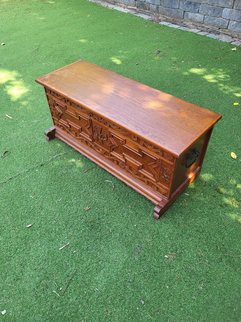 Dekenkist, Huis en Inrichting, Ophalen, Gebruikt, 100 tot 150 cm, Eikenhout