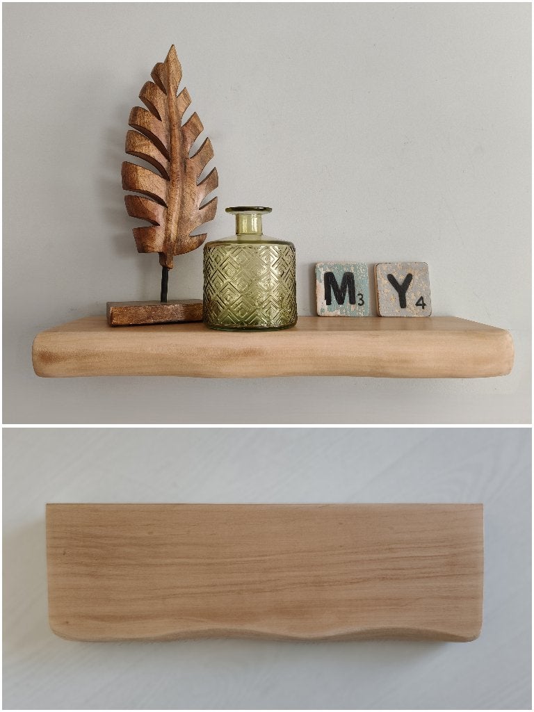 Zwevende wandplank massief houten decoratie schap 43cm #130, Houtatelier M.Y., Info@myhoutatelier.nl, Nieuw, Ophalen of Verzenden