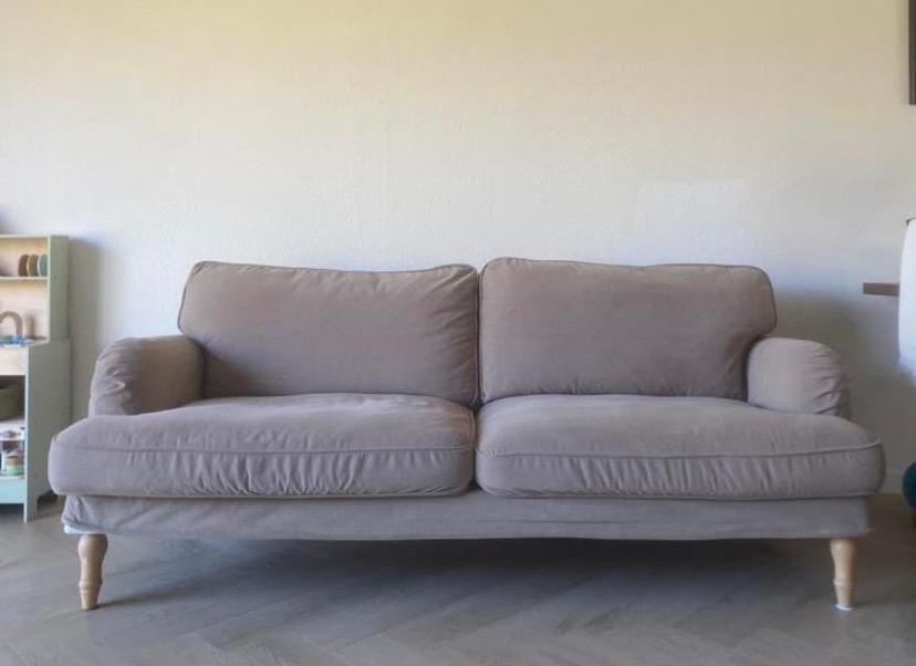 Ikea stocksund 3,5 zits bank, beige/taupe stof, Huis en Inrichting, Banken | Bankstellen, Ophalen, Gebruikt, 150 tot 200 cm, Tweepersoons