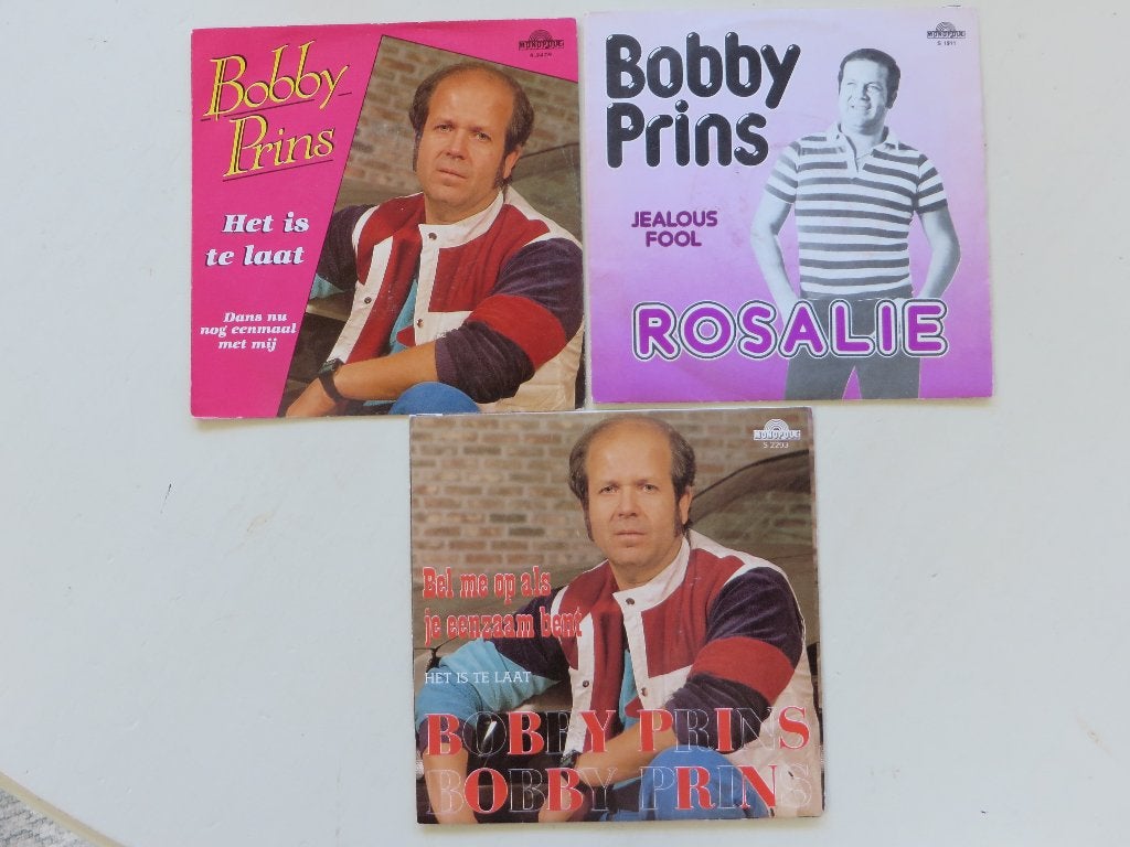 Bobby Prins   3 singel, Ophalen of Verzenden, Zo goed als nieuw, Overige formaten, Levenslied of Smartlap