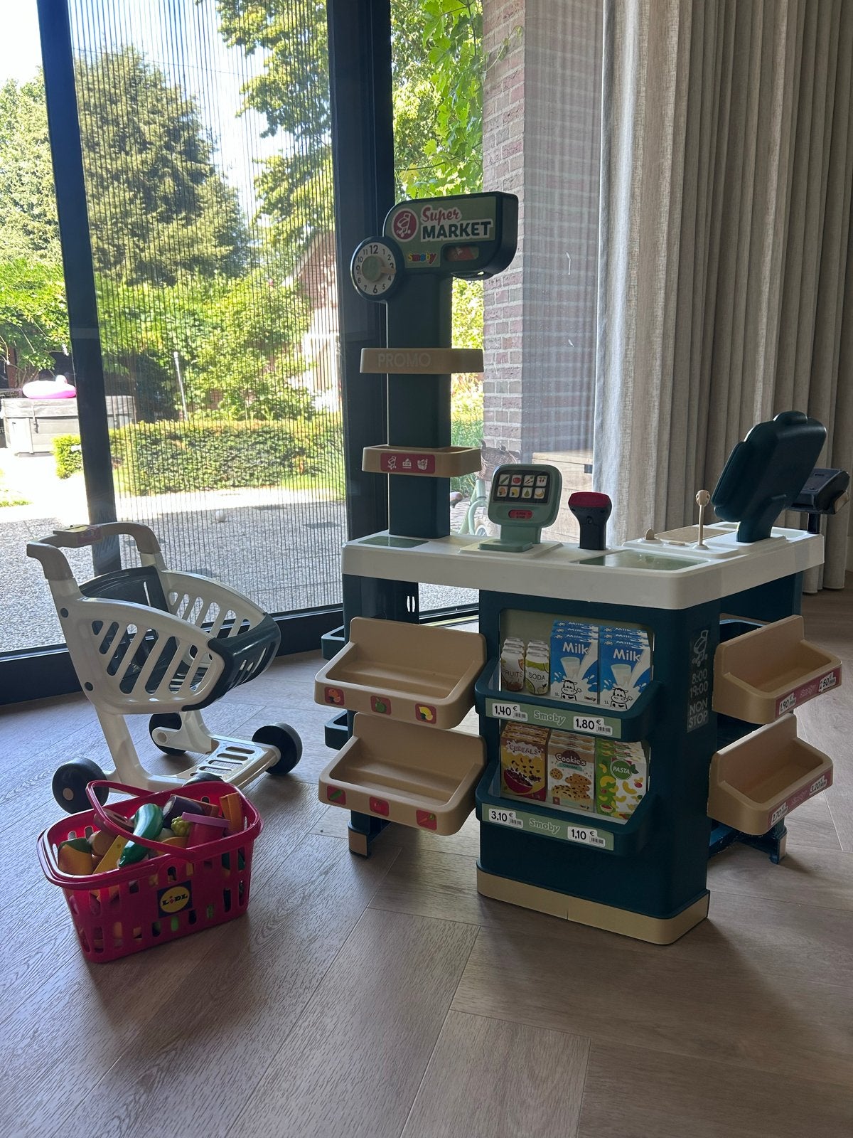 Smoby Supermarkt met winkelmandje en extra groente/fruit, Ophalen, Gebruikt, Jongen of Meisje
