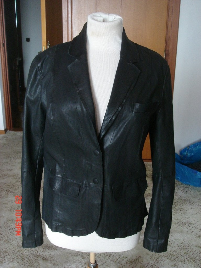 Montgomery mat zwart leren jasje mt 40, Kleding | Dames, Maat 38/40 (M), Zwart, Ophalen of Verzenden, Zo goed als nieuw
