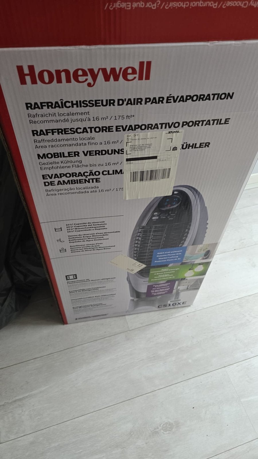 Honeywell CS10XE Mobiele Luchtkoeler - Evaporatieve Airco, Minder dan 60 m³, Nieuw, 3 snelheden of meer, Ophalen of Verzenden