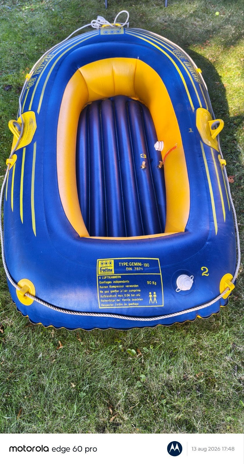 Freetime Gemini-190 opblaasboot - ideaal voor recreatie, Ophalen of Verzenden, Gebruikt