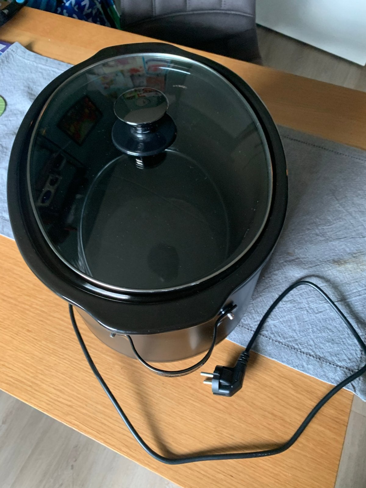 Brabantia Slowcooker 6.5L - Zwart met Timer, Ophalen of Verzenden, Timer, Zo goed als nieuw