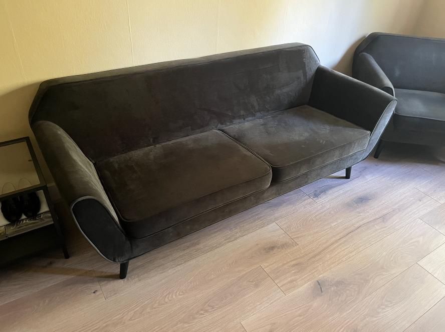 Bank + fauteuil, Ophalen, Gebruikt, 150 tot 200 cm, Tweepersoons