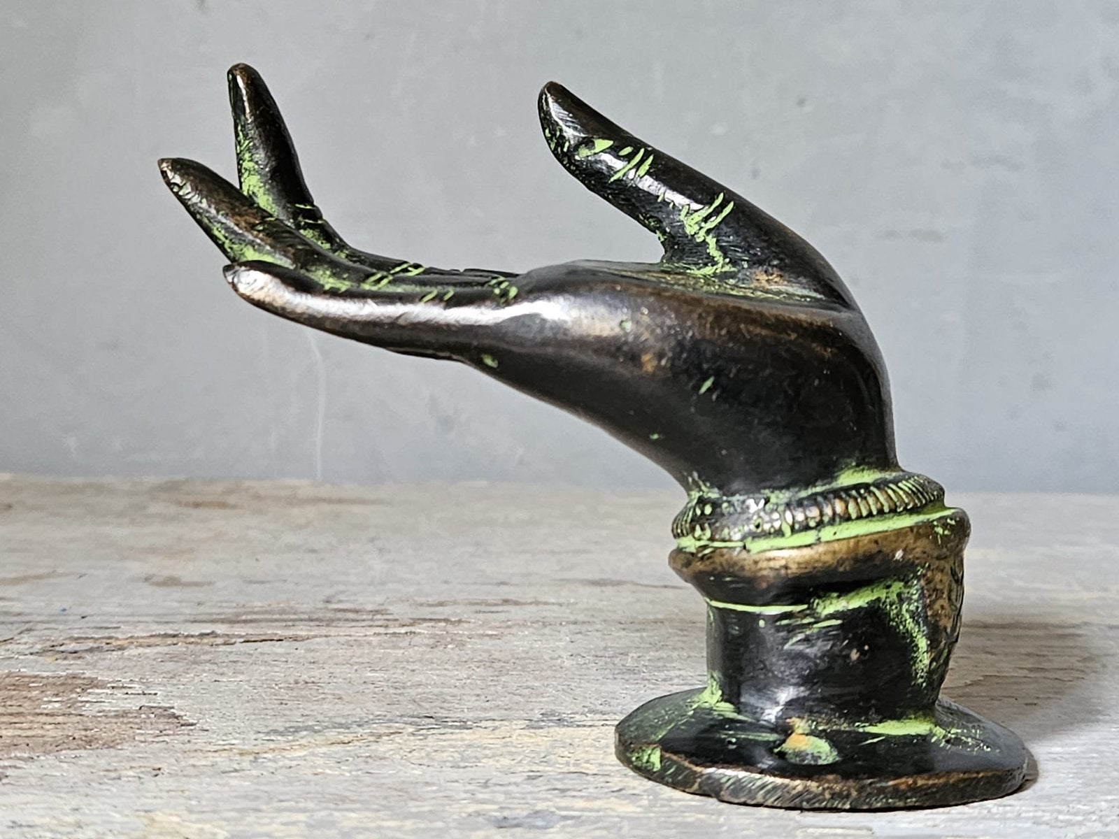 Bronzen  Yoga Mudra hand, Ophalen of Verzenden, Gebruikt, Dier