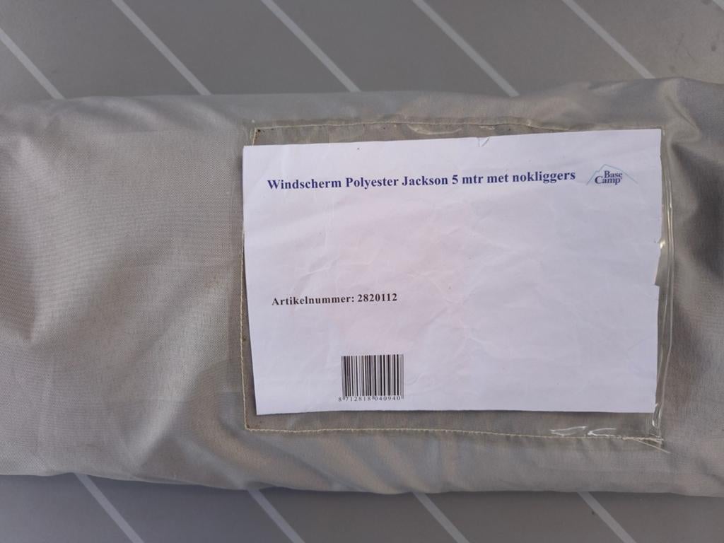 Polyester windscherm met bovenliggers, Ophalen
