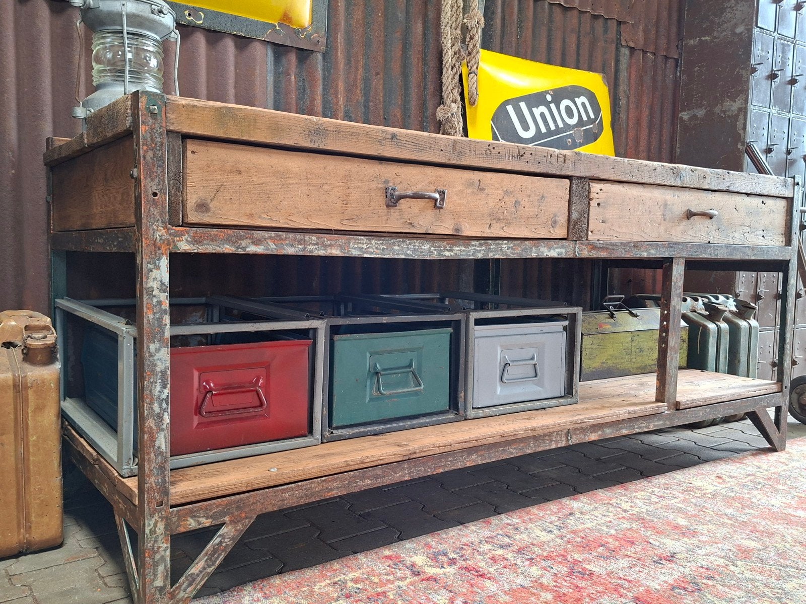 Vintage Werkbank / Dressoir - Industrieel Design, Ophalen