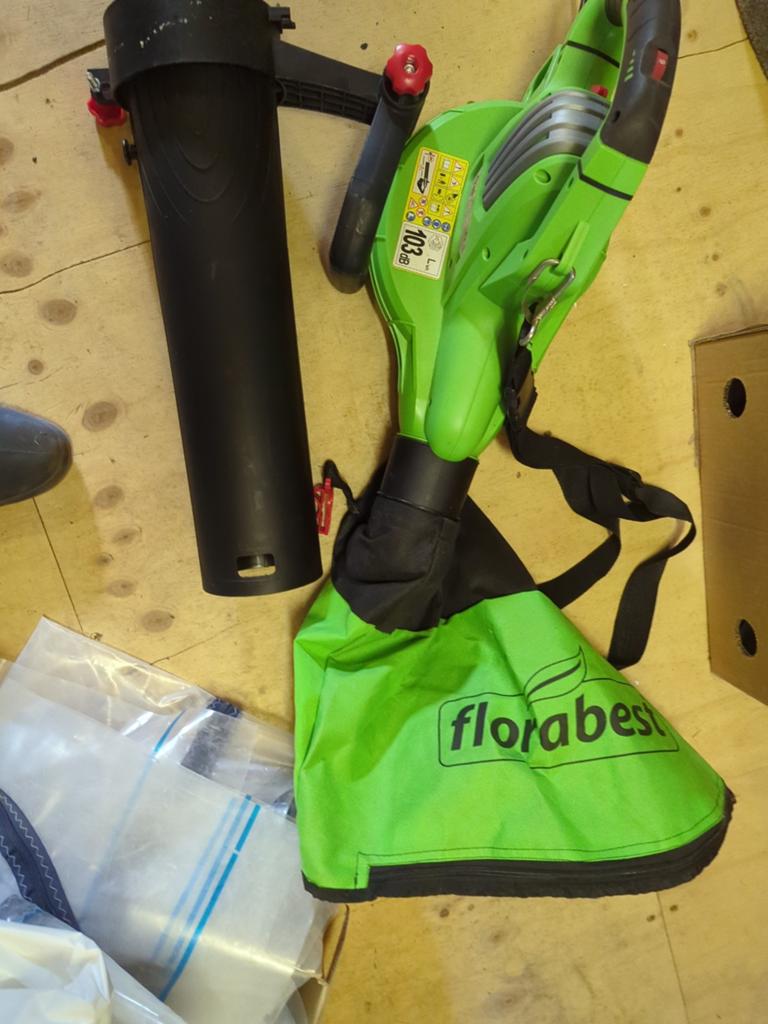 Florabest Bladblazer/Bladzuiger met versnipperfunctie, Tuin en Terras, Ophalen, Gebruikt, Florabest, Met opvangzak