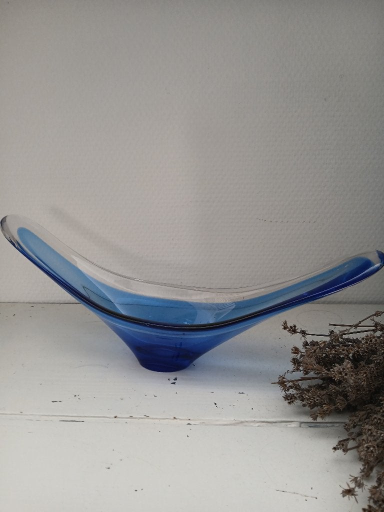 kristallen bayel france schaal - kobalt blauwe schaal, Antiek en Kunst, Ophalen of Verzenden