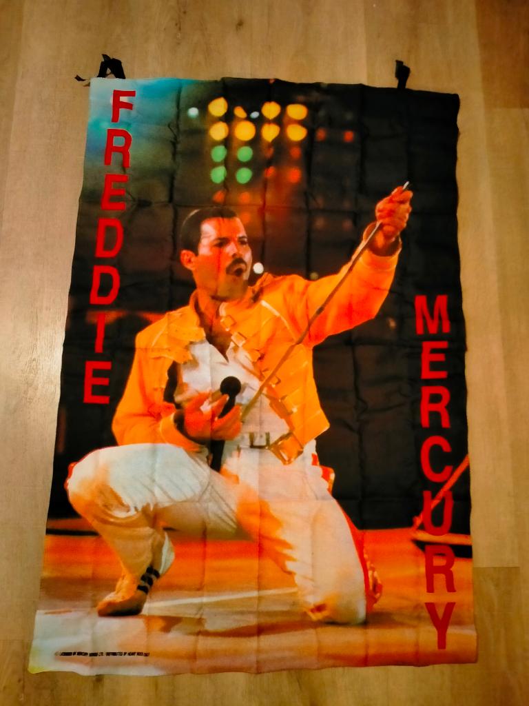 Freddie Mercury Queen rock rockgroep vintage muziek vlag, Ophalen of Verzenden, Zo goed als nieuw