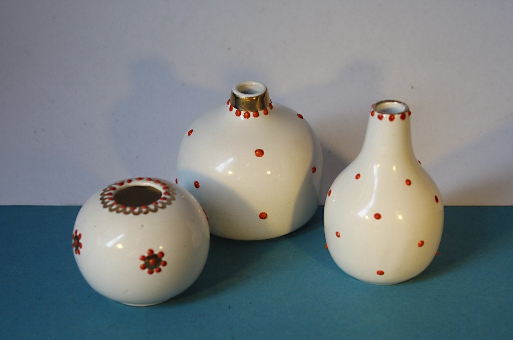 3 vaasjes Terra Sigillata Keramiek Atelier van Eyk vaas, Ophalen