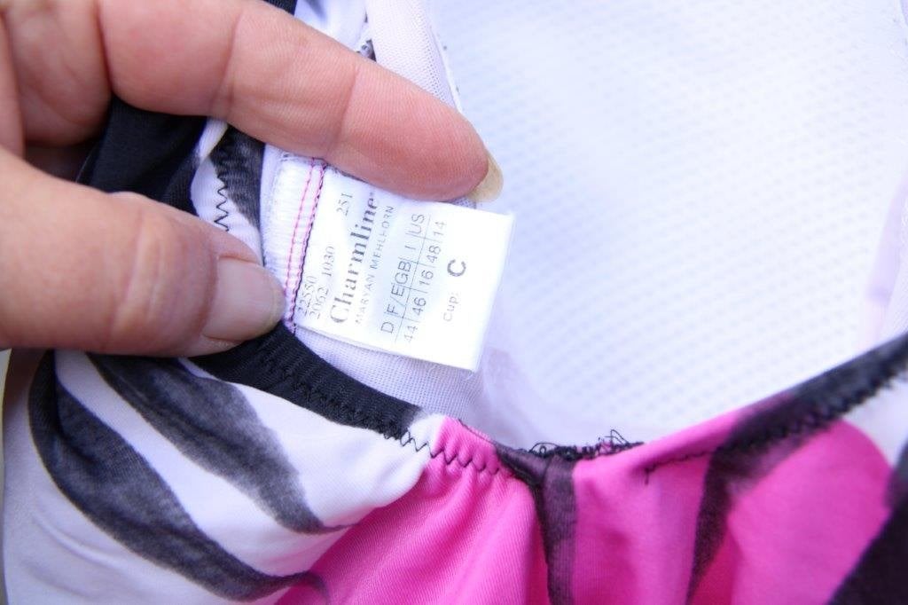 Badpak zwart/ roze/ creme Charmline mt 44C Vaste prijs, Zwart, Badpak, Ophalen of Verzenden, Zo goed als nieuw