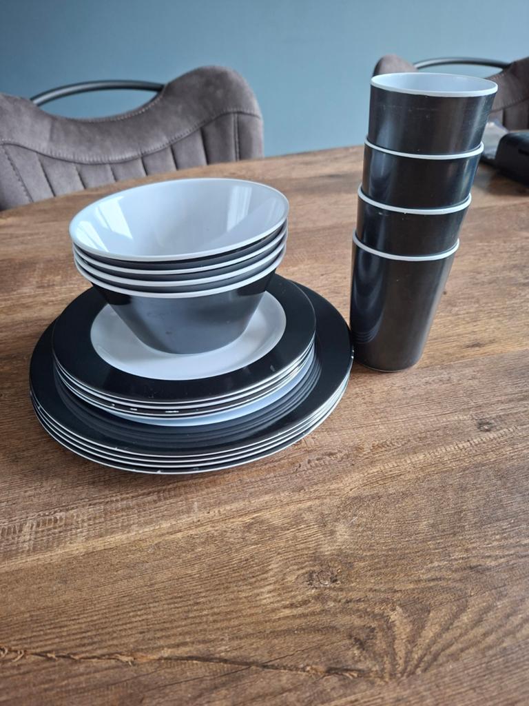 16-delig camping servies, Caravans en Kamperen, Kampeeraccessoires, Ophalen, Gebruikt