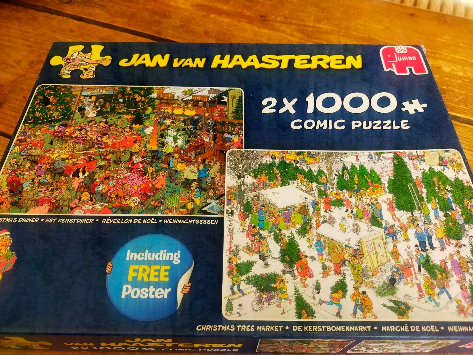 Jan van Haasteren 2x 1000 stukjes Comic Puzzel Kerst, Ophalen of Verzenden, 500 t/m 1500 stukjes, Gebruikt, Legpuzzel