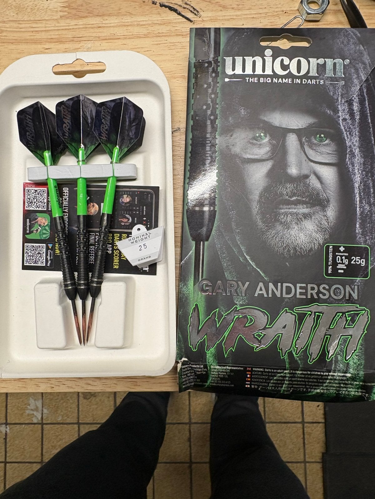 Unicorn Gary Anderson Wraith Darts 25g, Ophalen of Verzenden, Zo goed als nieuw, Pijlen