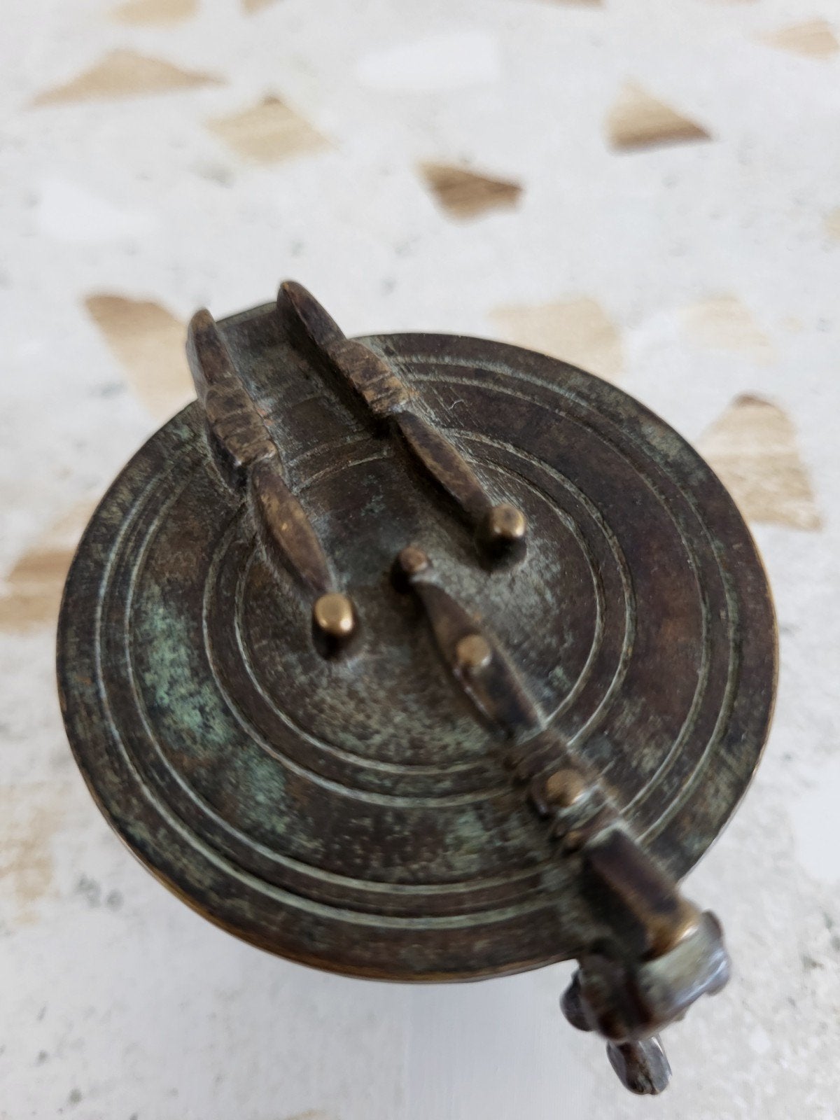 Vintage / Replica Bronzen Sluitgewicht met Inzetgewichten (c, Ophalen of Verzenden