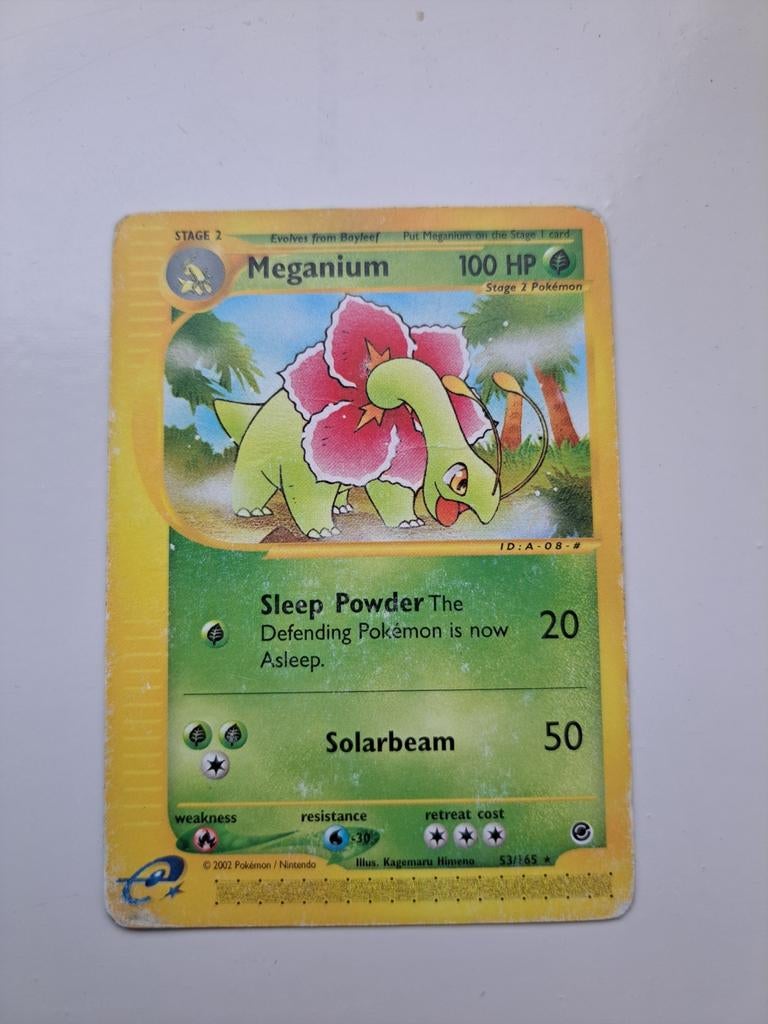 Meganium Pokémon Kaart - Zeldzaam., Ophalen of Verzenden, Gebruikt, Losse kaart