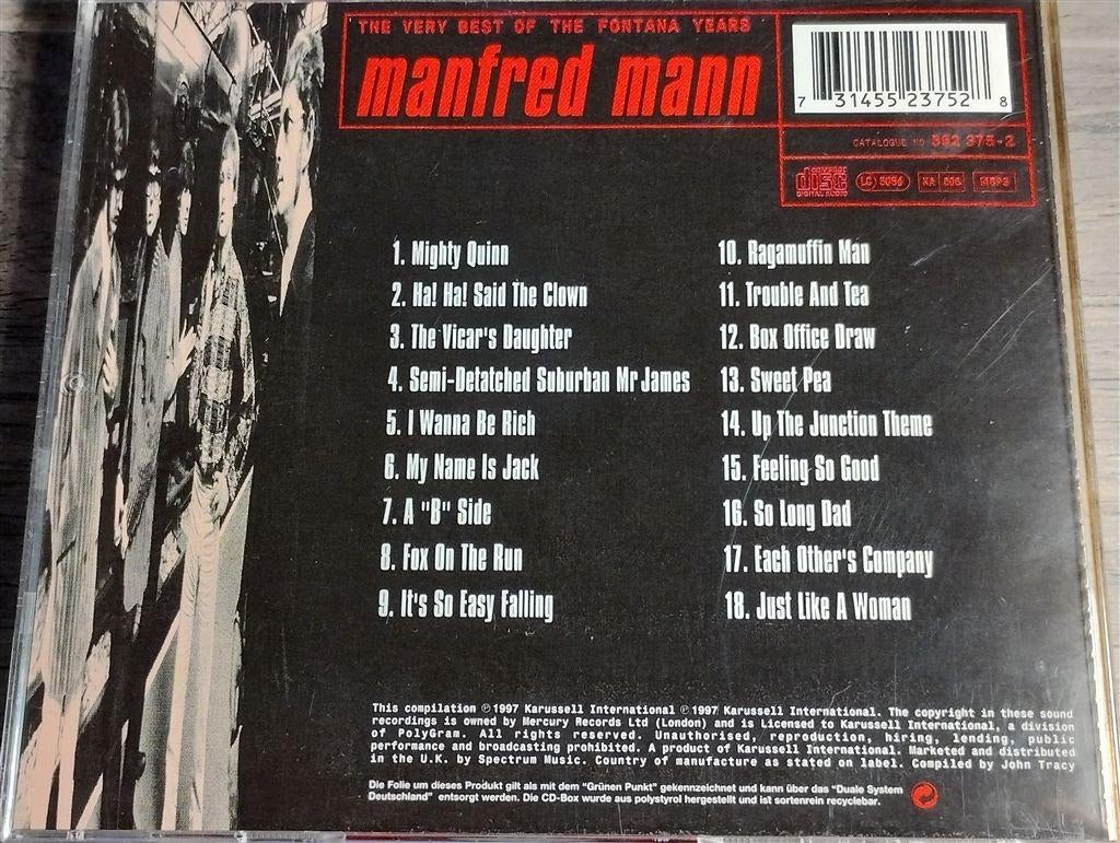 Manfred Mann - The Very Best Of The Fontana Years, Ophalen of Verzenden, Zo goed als nieuw