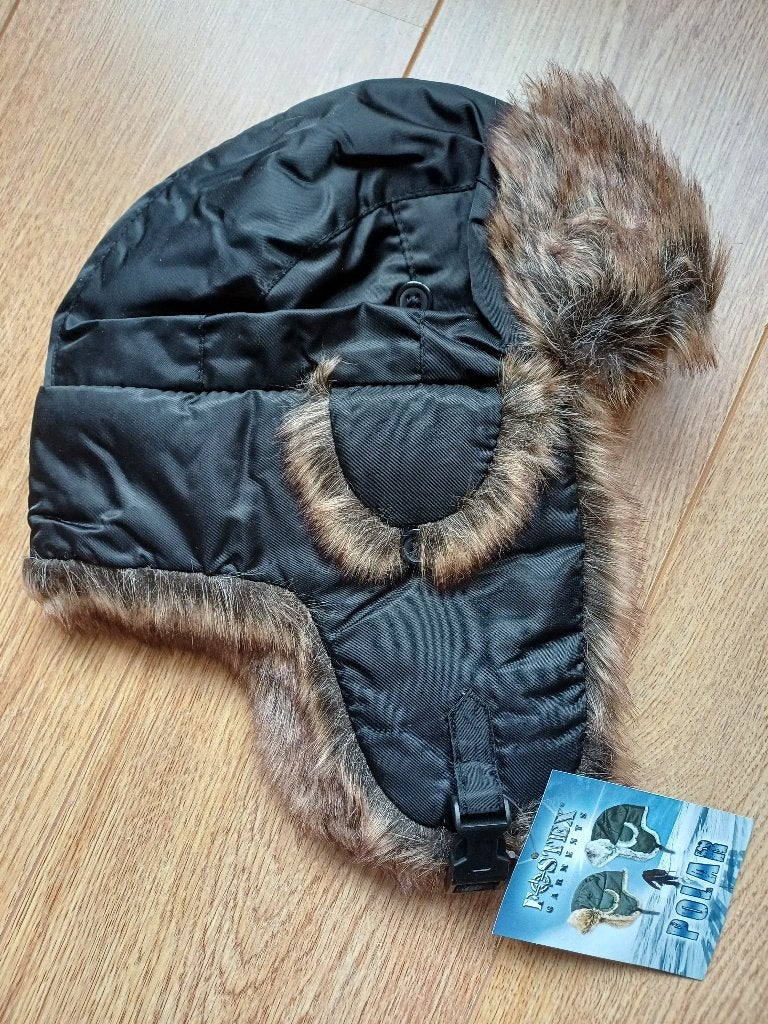 Polyester muts met (nep)bont, Maat 38/40 (M), Fostex, Nieuw, Ophalen of Verzenden