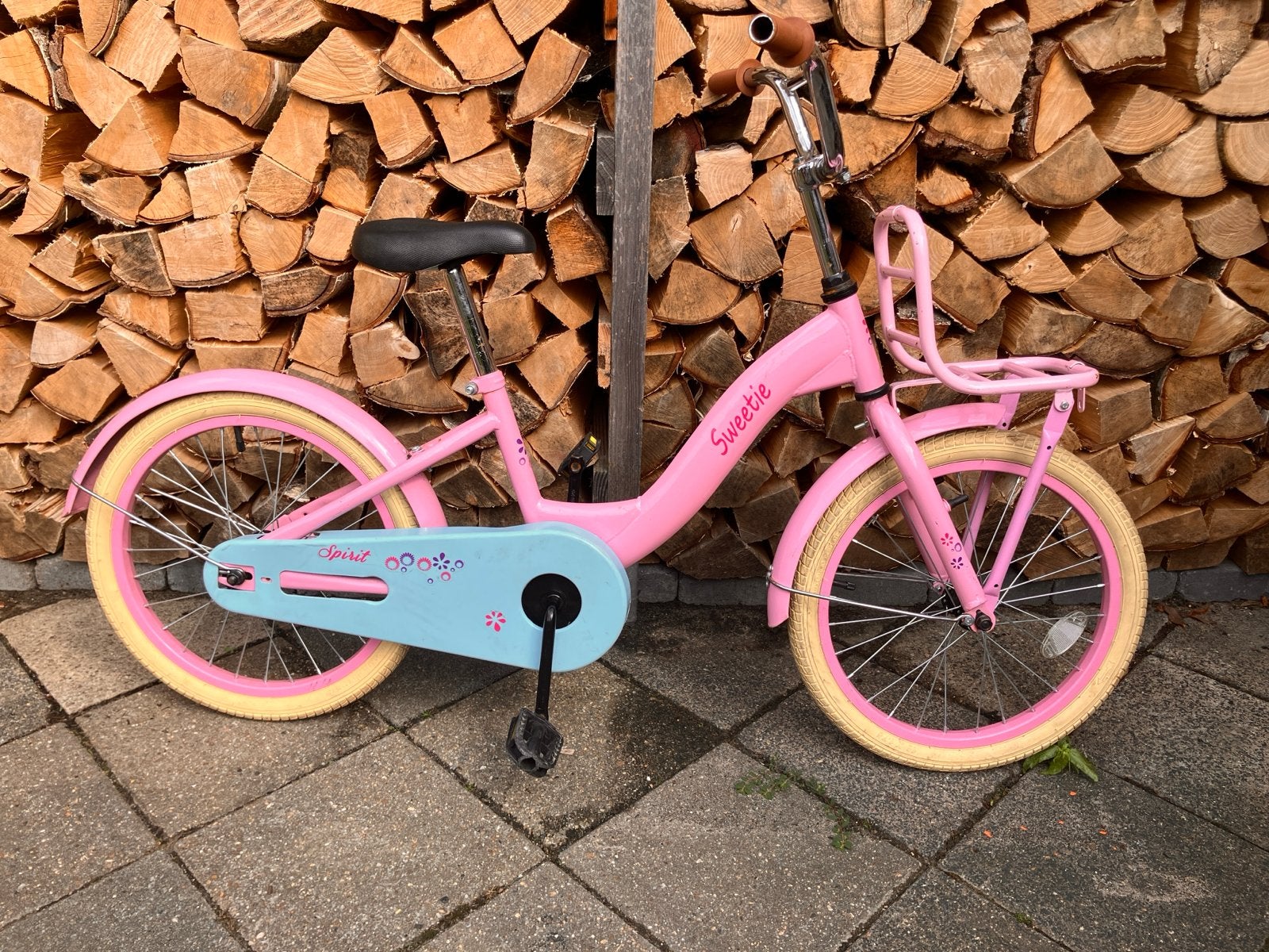Roze meisjesfiets 18 inch - Spirit Sweetie, Ophalen, Terugtraprem, Gebruikt, Handrem